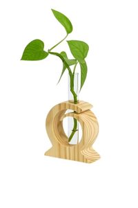Florero de Escritorio en Espiral de Bambú, Soporte de Madera, Florero de Tubo de Ensayo, 4-6 Pulgadas de Diámetro, Decoración Minimalista para el Hogar y la Oficina - Product Image 3