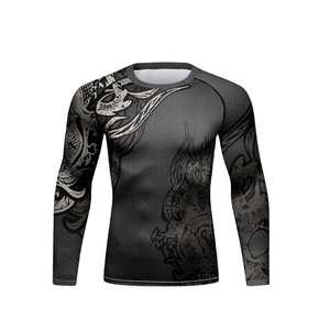 Men Rash Guard Compression Shirt OEM ODM Custom Manufacturer UV Protection Swim <b>Surf</b> Wear - Product Image 1
