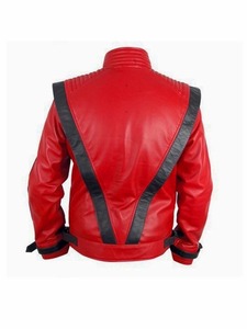 Veste en cuir rouge M-J Thriller Jackson - Product Image 3