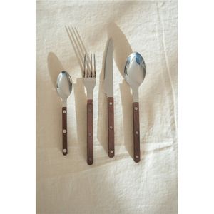 Ensemble de couverts modernes 24 pièces avec manches en résine bleue, en acier inoxydable poli miroir, vaisselle résistante au lave-vaisselle pour hôtel - Product Image 3