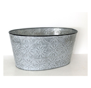 Durable Rustic Beverage Cooling <b>Tub</b> with Oval Shape and Dual Carrying Handles - Product Image 5