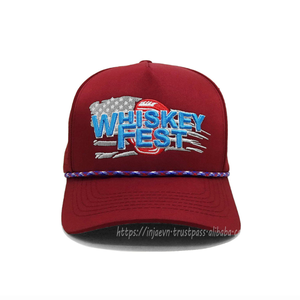 Custom Logo Embroidery 5 Panel <b>Waterproof</b> Golf Cap Laser Cut Perforated Polyester Rope <b>Hat</b> for Outdoor Sports Wear Wholesale - Product Image 2