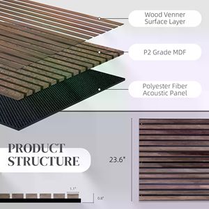 Pannelli Acustici in Legno Massello per Pareti, Design Moderno-Tradizionale, MDF Impermeabile con Finitura Impiallacciata per Sale Conferenze - Product Image 2