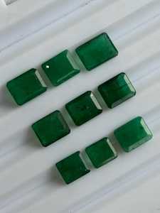 Piedra Preciosa de Esmeralda de Zambia Natural Sin Tratar, Corte Octogonal Verde Intenso, Facetada, Hecha a Mano, para Joyería - Product Image 6