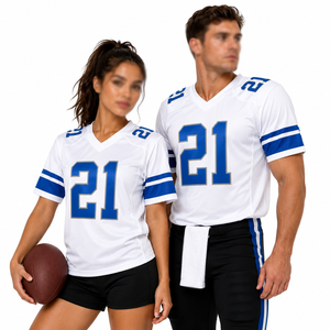 Maillot de football américain unisexe personnalisé avec nom de joueur, uniforme d'équipe, vêtements de sport en mesh, fournisseur OEM ODM en gros - Product Image 1
