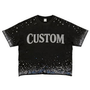 เสื้อยืดคอกลมแขนสั้นประดับพลอยเทียมระบายอากาศได้ดีเป็นมิตรกับสิ่งแวดล้อมเสื้อยืดระบายอากาศได้ดี100% บริการ OEM ผลิตตามสั่ง - Product Image 6