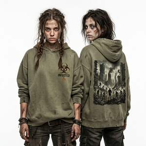 Sudadera con capucha marrón personalizada con lavado ácido para mujer, estampado gráfico de Zombie Ballerina, forro polar desgastado, estilo urbano, fabricante, boutique - Product Image 6