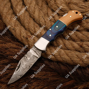 Couteau pliant multifonctionnel DIY haute performance en acier Damas avec manche en bois exotique, tactique, EDC, pour la chasse et le camping, OEM ODM, faible coût - Product Image 6