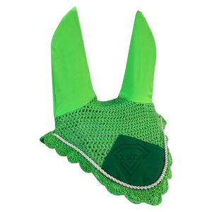 Custom Factory Wholesale <b>Green</b> Crochet Mesh Horse Fly Bonnets Breathable Outdoor Ear <b>Net</b> Veil for Preventing Flies Mosquitoes - Product Image 3