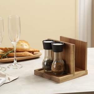Porta servilletas de madera para salero y pimentero, adecuado para cocina, restaurante, decoración del hogar. - Product Image 3