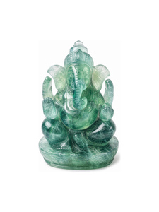 Ganesha <b>Statue</b> Natural Green Fluorite Hindu Deity Figurine | Handcrafted Spiritual Idol | Home Altar Decor - Product Image 1