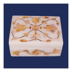 Nuevo tradicional hecho a mano pulido mejor producto Caja de incrustaciones de mármol con nácar uso para almacenamiento de joyas artículo de embalaje de regalo - Product Image 5