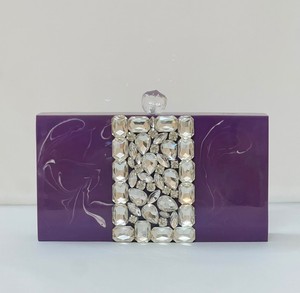 Luxury Yellow Amber Resin Storage <b>Bag</b> Evening <b>Clutch</b> <b>Bag</b> Metal Top Handle Crystal Triangle Inlay Marble Bridal Party Handbag - Product Image 5