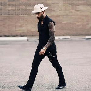 100% Wool Fedora <b>Hat</b> Unisex Short Brim Ribbed Band <b>Feather</b> Accent Casual Business Party Travel <b>Hat</b> - Product Image 5