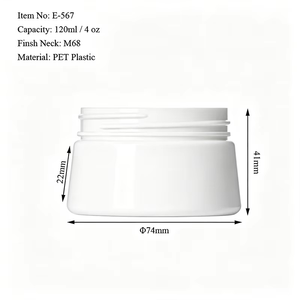 ขวด PET สีขาวใสทรงกลมขอบเอียง ขนาด 120 มล. - บรรจุภัณฑ์พลาสติกทรงกรวยขนาด 4 ออนซ์ สำหรับครีมทาหน้า แว็กซ์จัดแต่งทรงผม ดินเหนียว และเครื่องสำอาง - Product Image 5