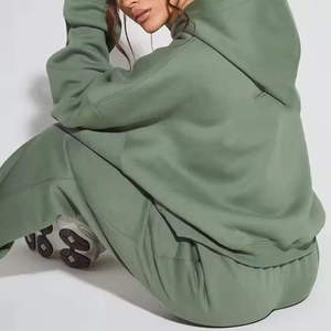 Sudadera con Capucha Extra Grande para Mujer, de Forro Polar, Color Sólido, Manga Larga, con Bolsillos, Transpirable, para Otoño - Product Image 4