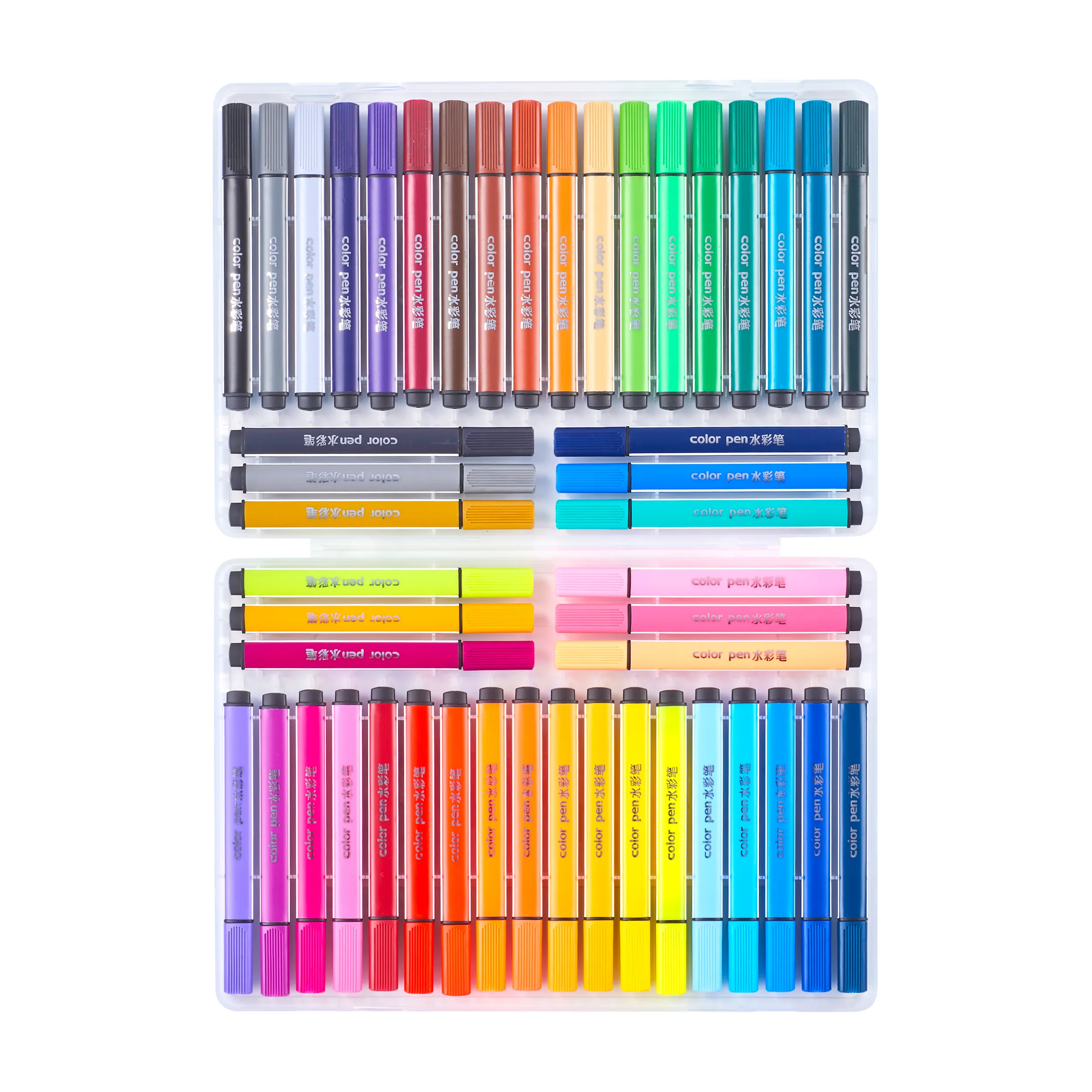 Op Maat Gemaakte Wasbare Marker Water Kleur Pen Set Driehoekige Doodle Marker Voor Kinderen Kleuring