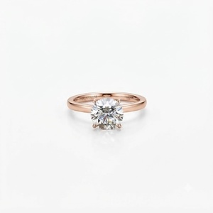 DEF Color VS VVS Clarity Round Brilliant Lab Grown Diamond 10K 14K 18K Solid Gold IGI Certified Solitaire Wedding Promise <b>Ring</b> - Product Image 2