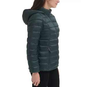 Chaqueta Acolchada con Capucha para Mujer, Diseño Moderno, Manga Larga, Cierre Frontal, Ligera, Brillante, de Poliéster, para Otoño e Invierno - Product Image 5