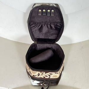 Étui à bijoux en cuir de vachette véritable fait main avec fermeture éclair, élégant, portable, boîte de rangement pour bijoux de voyage - Product Image 6