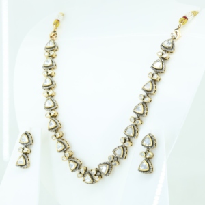 Conjunto de Collar y Pendientes de Cuarzo Cristal CZ, Chapado en Oro, Plata 925, Hecho a Mano, Estilo Bohemia, Joyería Tribal, Colección Clásica - Product Image 2
