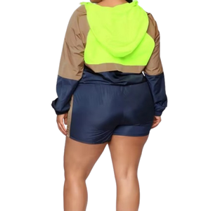 <b>Women</b> Colorblock <b>Windbreaker</b> Set Wholesale Casual Two Piece Sportswear Tracksuit Outdoor Athletic Jacket and Pants Suit - Product Image 2