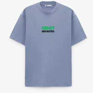 เสื้อยืดผู้ชายทรงหลวม ผ้าหนา ดีไซน์เรียบง่าย สไตล์มินิมอล แต่งไหล่  สำหรับใส่ลำลองช่วงฤดูร้อน คอกลม - Product Image 1