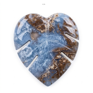 Piedras de Palma de Cristal Natural de Angelita Chevron Talladas a Mano con Forma de Hoja de Monstera, Set al por Mayor para Joyería y Decoración del Hogar - Product Image 1