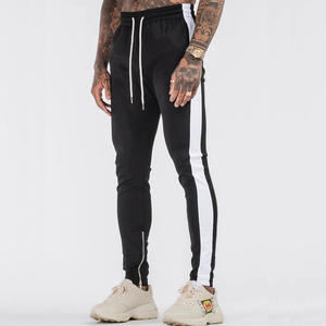Custom Logo Men Tracksuit Pants Slim Fit Contrast <b>Side</b> Stripe Fleece Jogger Pants Wholesale Men's Sweatpants With <b>Zip</b> Pocket - Product Image 6