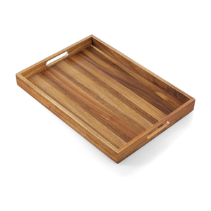Bandeja de Servir de Madera de Acacia Premium con Asas, Bandeja de Madera para Otomana, para Sala de Estar, Dormitorio, Entrada y Cocina - Product Image 2