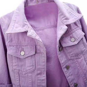 Chaqueta Corta de Mezclilla Personalizable con Logotipo, de Alta Calidad, Estilo Blusón, Cuello Camisero, Manga Larga, Casual y Elegante para Mujer - Product Image 4