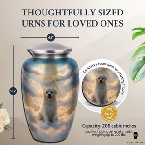 โกศใส่เถ้ากระดูกสุนัขขนาดใหญ่ ลายธีมสวรรค์ สำหรับสัตว์เลี้ยง ทำจากอะลูมิเนียม ขนาด 220 คิวบิกอินช์ เป็นมิตรกับสิ่งแวดล้อม ฝาปิดแน่นหนา ทนทาน - Product Image 4