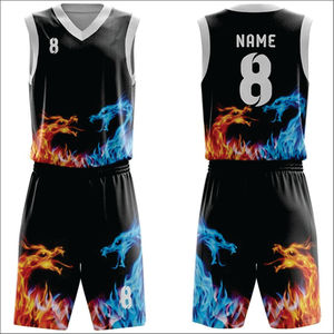 Conjunto de Uniforme de Baloncesto con Logotipo Personalizado, 100% Poliéster, Manga Corta, Logotipo en la Parte Delantera, Absorbe la Humedad, MOQ Bajo, Servicio OEM - Product Image 1