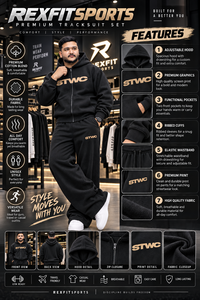 Ensemble survêtement streetwear oversize noir 450 GSM épais avec sweat à capuche zippé et pantalon de jogging, personnalisable par sérigraphie, OEM, marque privée - Product Image 6