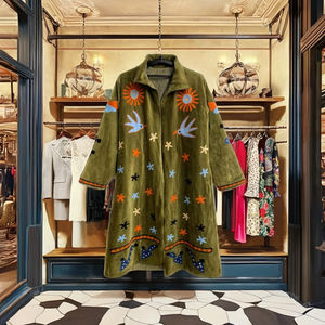 Chaqueta Safari Acolchada de Tweed con Relleno de Algodón para Mujer, con Cuello Abotonado, para Otoño/Invierno - Product Image 4