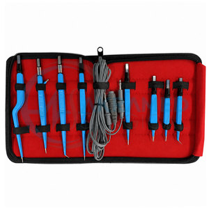 Ensemble de pinces bipolaires à baïonnette européennes certifiées CE, 9 pièces, revêtement bleu avec câble en silicone, instruments chirurgicaux réutilisables - Product Image 5