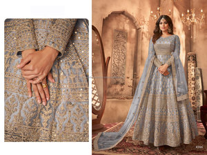 Bride Special Long Size Attractive Rich Look Shamita Shetty Style Best Quality Banarasi Silk Viscose Rayon Light Weight Salwar - Product Image 5