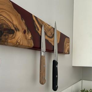 <b>Kitchen</b> <b>Tools</b> & <b>Gadgets</b> Wooden Resin Magnetic Knife Holder Stainless Steel Dishwasher Safe Wall Mounted <b>Kitchen</b> Knife Rack - Product Image 1