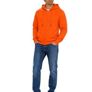 Custom Full <b>Zip</b> <b>Hoodie</b> Men Cotton Fleece Hooded Sweatshirt with Kangaroo <b>Pockets</b> for Modern Casual Streetwear Wholesale - Product Image 5