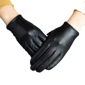 Black Sheep Leather Driving <b>Gloves</b> Wrist Length Unlined Plain Style For Daily Use Winter Warmth Men's - Product Image 6