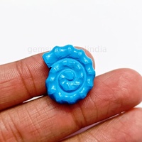 Cabochon en pierre précieuse sculptée en forme de coquille de turquoise bleue 22 mm, pierre naturelle, qualité AAA, certifiée par un tiers, pour la fabrication de bijoux