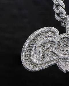 Custom S925 Two-Tone <b>Initial</b> Letter Name Pendant Hip Hop Style Baguette Cut for Certified Rhodium <b>Silver</b> Plated VVS D Moissanite - Product Image 4