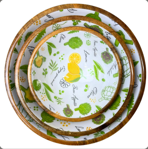 Bol en bois écologique avec motif plume de paon, décoration bohème, bol de service pour la présentation des aliments, idéal pour offrir au meilleur prix - Product Image 5