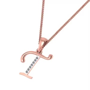 Collar con Colgante en Forma de T de Oro Rosa de 18K, Elegante y de Alta Gama, Diseño Único, Dijes Finos para Mujer, Regalo Perfecto para Ella - Product Image 5