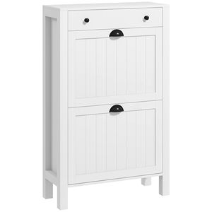 Zapatero de Madera Blanco Independiente con Capacidad para 8 Pares, Ahorra Espacio en la Entrada y Sala de Estar - Product Image 1