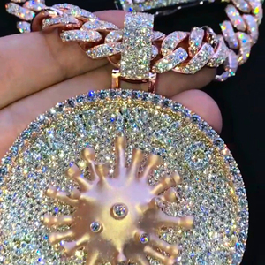 RB Gems High-End Rose Gold Plated Lab Grown Diamond Hip Hop Colgante Número único Patrón Joyería fina Colgantes Encantos EGL - Product Image 1