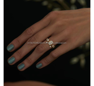 Igi/gia แล็บตัดเพชรวินเทจ14K สีเหลืองแหวนแต่งงาน/งานหมั้นใส่ได้ทั้งชายและหญิงสีขาวทองคุณภาพดีสำหรับงานปาร์ตี้ครบรอบ-คุ้มค่า - Product Image 2