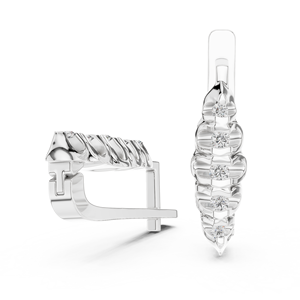 Pendientes de Oro Blanco de 14K con Baño de Rodio, Lujosos y Elegantes, con Diamantes Cultivados en Laboratorio de Corte Redondo en Cascada, 1 Quilate - Product Image 4