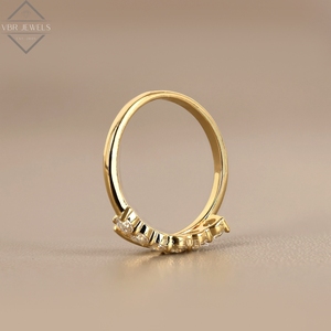 Luxury <b>Open</b> Diamond Wrap <b>Ring</b> Yellow Gold Round Cut Bypass Bridal Wedding Anniversary Jewelry Supplier For Women Gift - Product Image 2