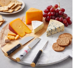 <b>Cheese</b> <b>Knife</b> <b>Set</b> Stainless Steel Blades Marble Handles Durable <b>Cheese</b> Tools For Kitchen Use Dining Use And Hotel Use Tableware - Product Image 5